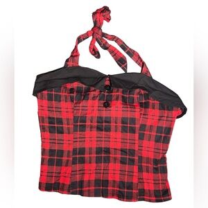 RED BUFFALO PLAID Bella Pogue Pinup Top (cherry photos for style/cut only)